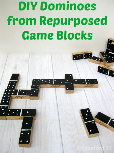 Repurposed Wood Blocks Dominoes Game