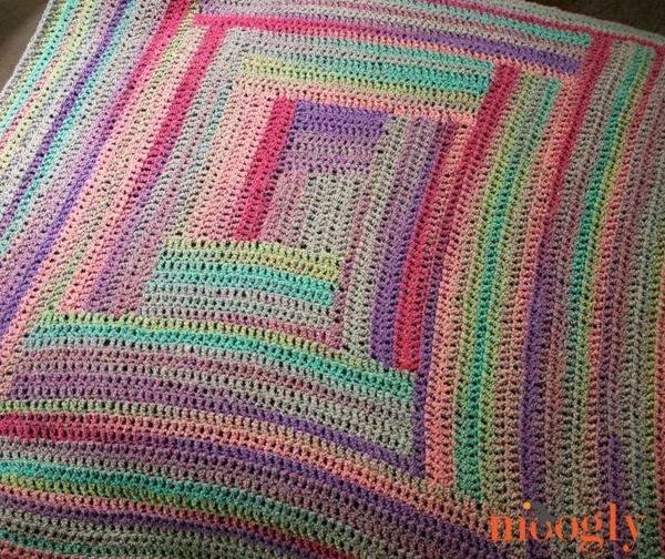 Easy Log Cabin Afghan Easy Log Cabin Afghan