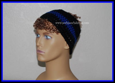 Blue Line Crochet Headband