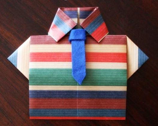 Father's Day Shirt Origami Card Fathers Day Shirt Origami Card