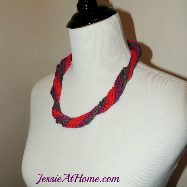 Beautiful Twisted Crochet Necklace