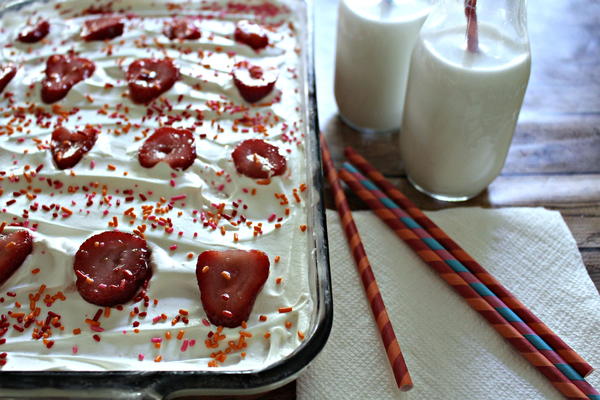 Sweet and Light Strawberry Poke Cake Sweet And Light Strawberry Poke Cake
