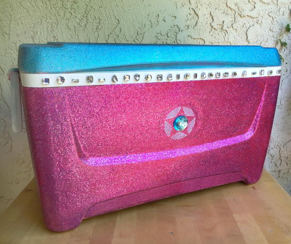 Fierce Fourth of July Glitter Cooler