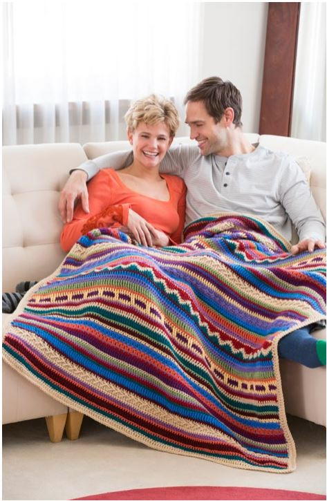 Southwest Sunset Crochet Blanket | AllFreeCrochetAfghanPatterns.com