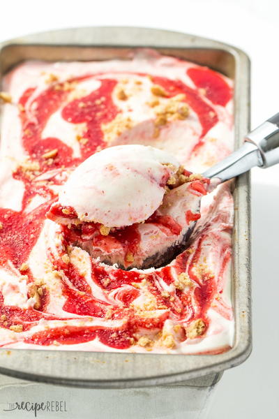 Easy No Churn Cherry Cheesecake Ice Cream