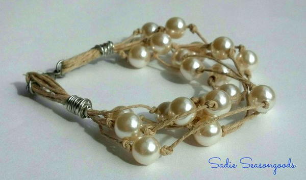 Whimsical Twine and Pearl Bracelet Pearls Before Twine Whimsical Bracelet