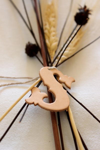 Easy DIY Leather Monogram Place Holders Easy DIY Leather Monogram Place Holders