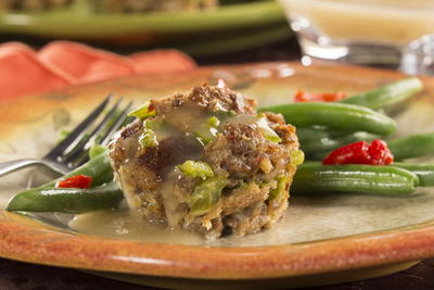 Turkey Sausage Stuffing Muffins