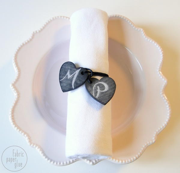 DIY Chalkboard Heart Napkin Ties DIY Chalkboard Heart Napkin Ties