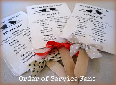 DIY Wedding Program Fans
