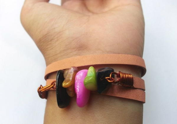 Mixed Media Gem Wrap Bracelet Mixed Media Gem Wrap Bracelet