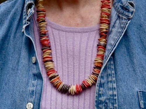 Dyed Pumpkin Seed Necklace Dyed Pumpkin Seed Necklace