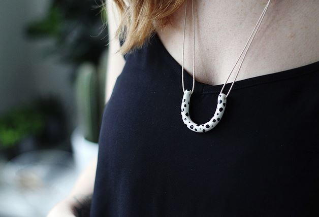 Dalmatian Spots Horseshoe Necklace Dalmatian Spots Horseshoe Necklace
