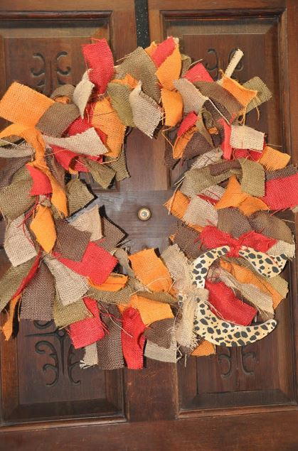 Autumn Burlap Tie Wreath Autumn Burlap Tie Wreath