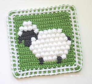 Pretty and Playful Sheep Granny Square