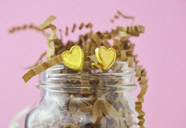Gold Heart DIY Earrings Gold Heart DIY Earrings