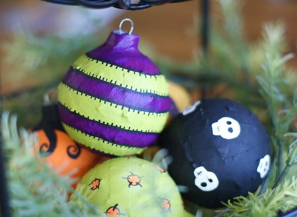 Happy Halloween Papier Mache Ornaments Happy Halloween Papier Mache Ornaments