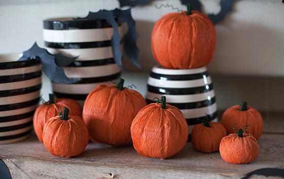 Cute Crepe Paper Pumpkins Cute Crepe Paper Pumpkins