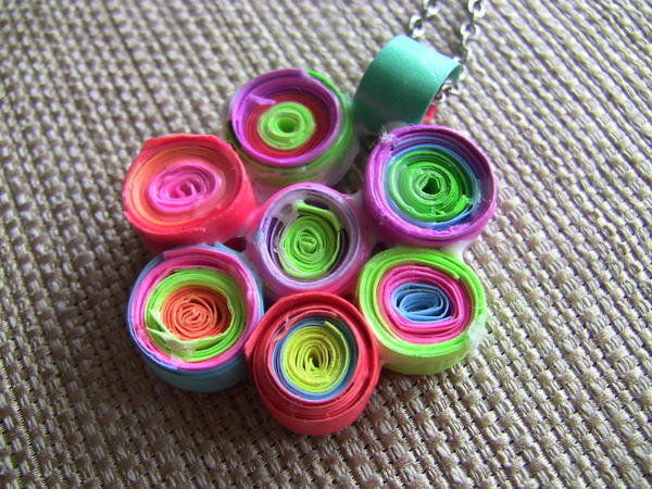 Colorful Quilled Paper Necklace Colorful Quilled Paper Necklace