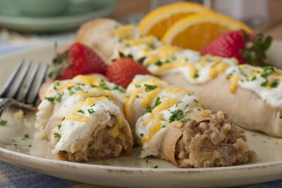 Sausage Filled Crepes