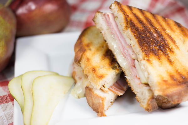 Brie Ham and Pear Panini