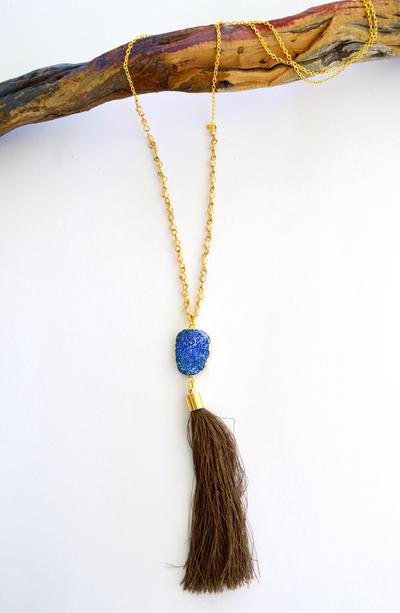 Agate and Tassel Necklace