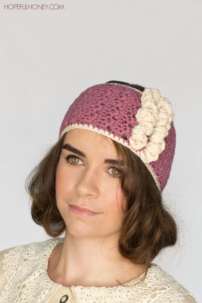 1920s Rose Swirl Crochet Headband