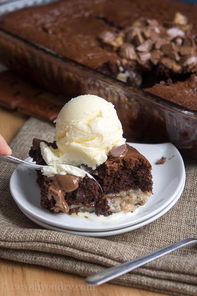 OMG Chocolate Peanut Butter Earthquake Cake