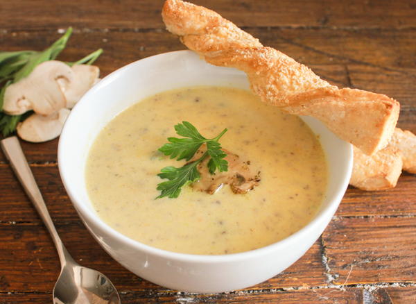 Creamy Mushroom Soup and Parmesan Bread Twists Creamy Mushroom Soup and Parmesan Bread Twists
