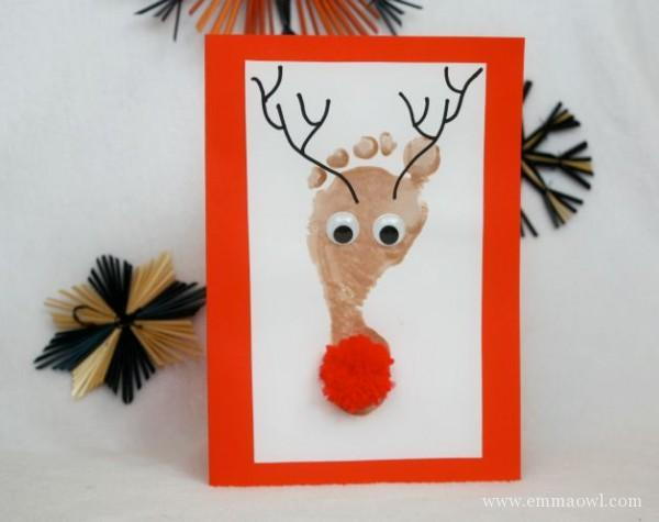 Footprint Reindeer Christmas Keepsake Footprint Reindeer Christmas Keepsake