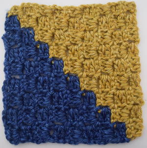 Diagonal Box Stitch Crochet Granny Square