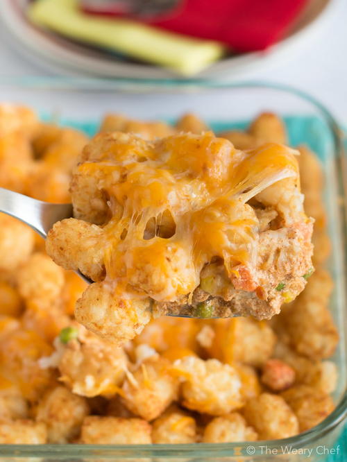Easy Cheesy Chicken Tater Tot Casserole Easy Cheesy Chicken Tater Tot Casserole
