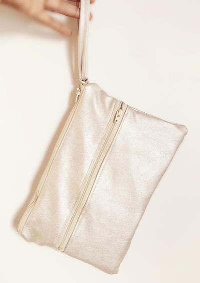 Champagne Leather Clutch Pattern