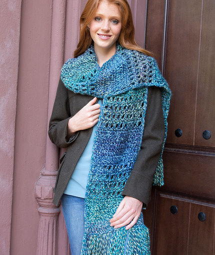 Big Blue Crochet Scarf