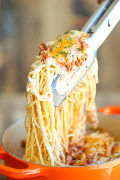 Baked Cream Cheese Spaghetti Baked Cream Cheese Spaghetti