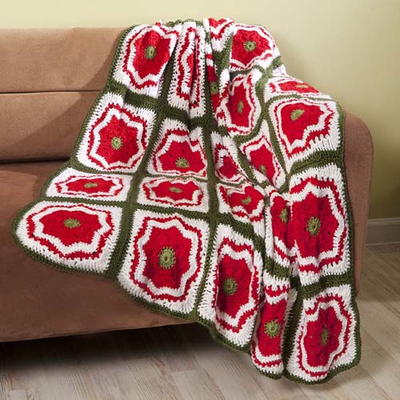 Christmas Flower Motif Throw