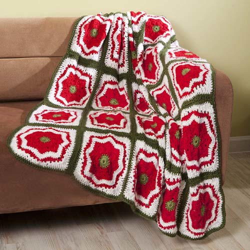 Christmas Flower Motif Throw Christmas Flower Motif Throw