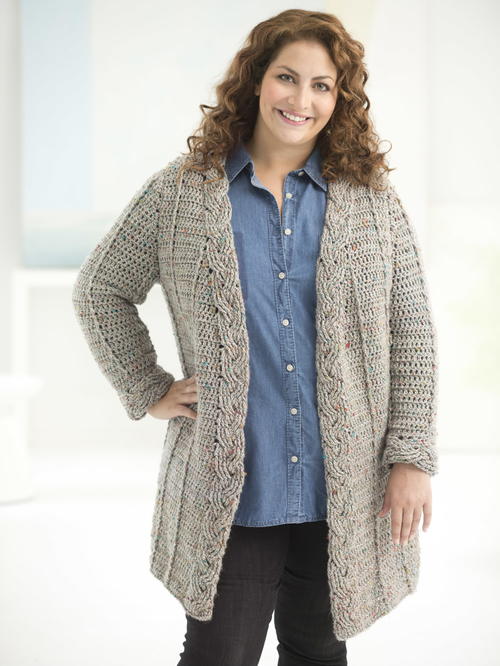 Curvy Girl Cable Crochet Cardigan Curvy Girl Cable Crochet Cardigan