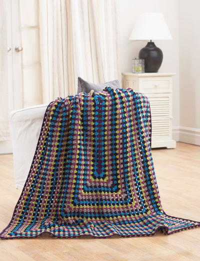 Easy Jeweled Continuous Granny Square Afghan Pattern