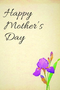 Painted Iris Free Printable Mothers Day Card