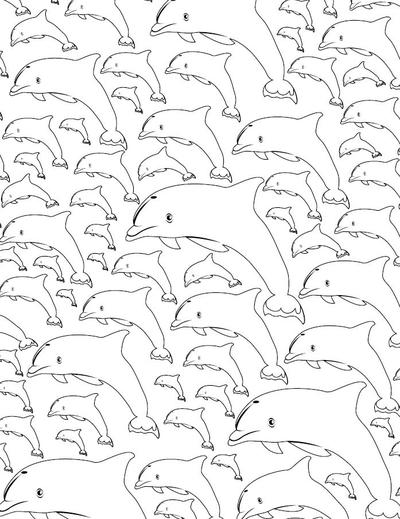 Calming Dolphin Adult Coloring Page