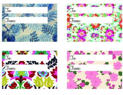 Free Rectangular Floral Gift Tag Printables