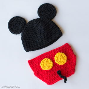 Mickey Mouse Inspired Hat & Diaper Cover