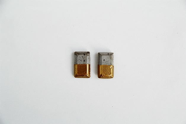 Gold Dipped Cement Earrings Gold Dipped Cement Earrings