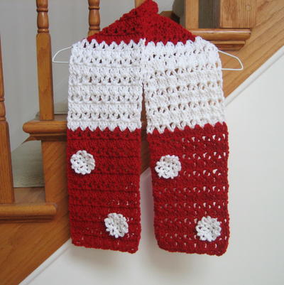 Candy Cane Christmas Scarf Pattern