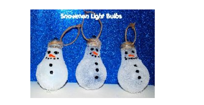 Snowman Light Bulb Ornament