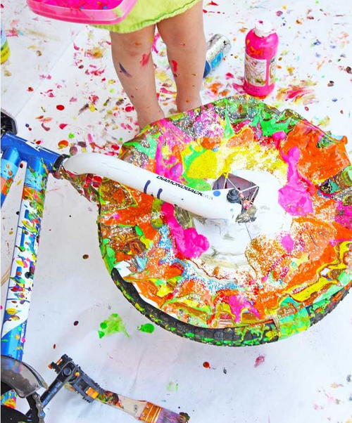 Spin Art Using a Bike Spin Art Using a Bike