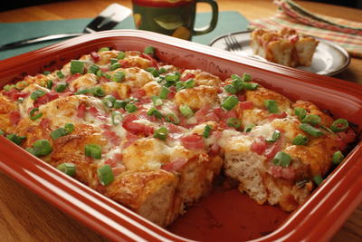 Zesty Ham and Cheese Bread Squares