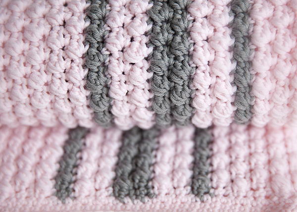 Bobbles and Stripes Crochet Baby Blanket Pattern