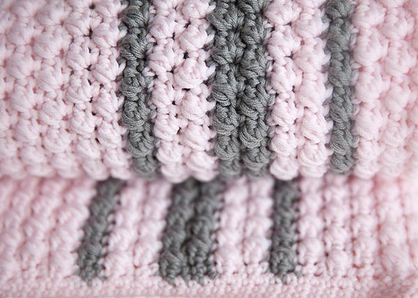 Bobbles and Stripes Crochet Baby Blanket Pattern